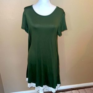 Hunter green shirt dress